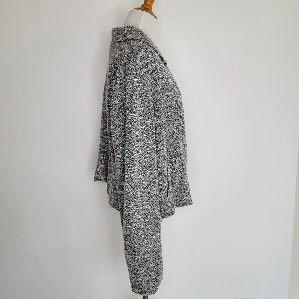 Eloquii Soft Knit Moto Jacket Cropped Gray Stretch Collared Women 22/24